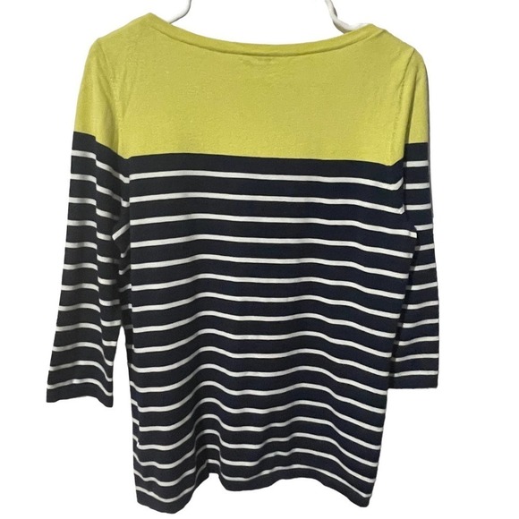 J McLaughlin Striped Boat Neck Top w/Button Detail - Picture 6 of 6